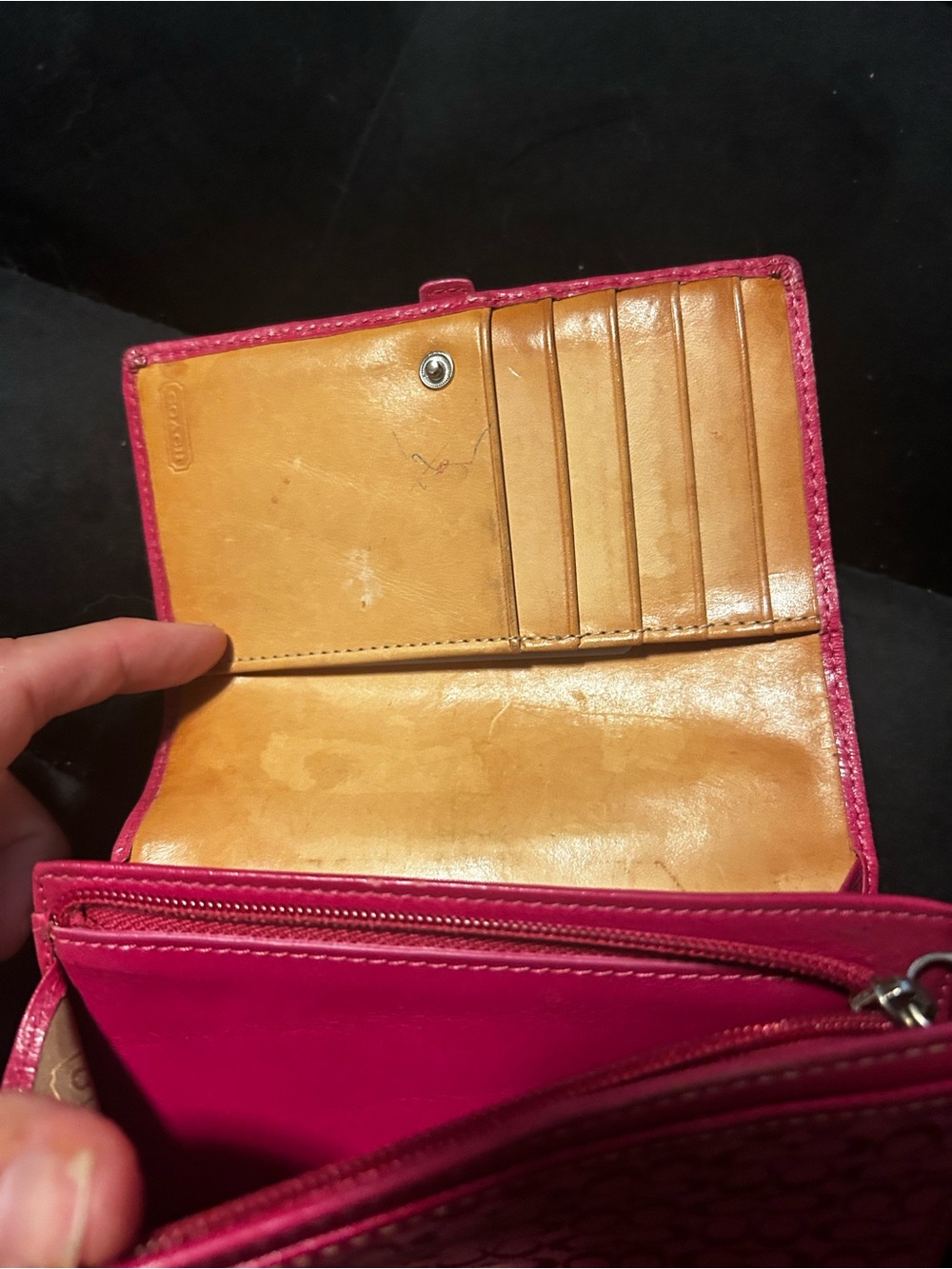 Women's Coach Y2K Pink Signature Wallet with Buckle Accent - Picture 4 of 4